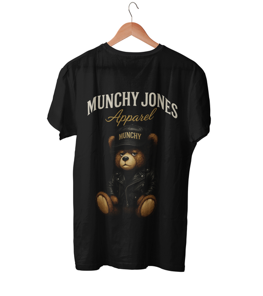 Black Leather coat Munchy Tee